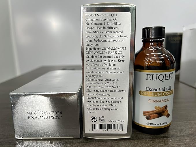 Cinnamon Essential Oil 118ml Pure Cinnamon Essential Oil for Diffuser, Aromatherapy, DIY Soap