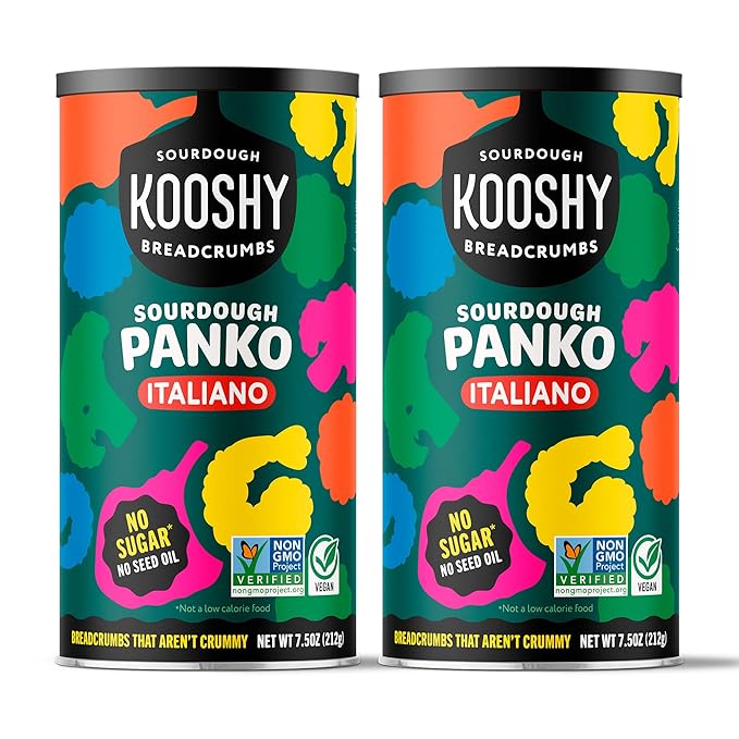 Kooshy Panko Italian Style Breadcrumbs | Vegan, Dairy Free, Non GMO Sourdough Bread Crumbs for