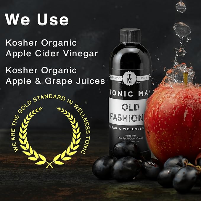 Tonic Man Old Fashioned Organic Wellness Herbal Tonic Made with Raw Apple Cider Vinegar Organic