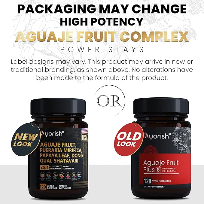Aguaje Fruit Supplement1000mg 25:1 with Pueraria Mirifica, Papaya Leaf, Dong Quai, Shatavari, Wild