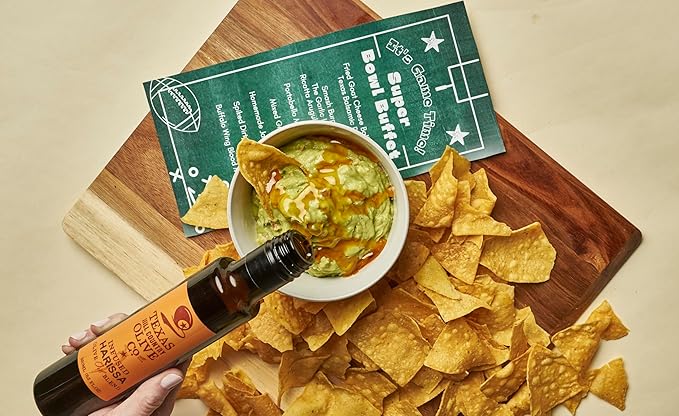 Texas Hill Country Olive Co Harissa Infused Olive Oil - Cold Pressed Gourmet EVOO Olive Oil - Great