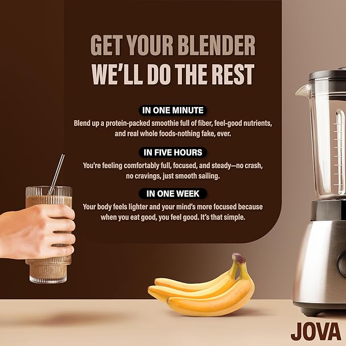 JOVA Mocha Protein Smoothie Kit | 25g Protein, 8g Fiber | Real Whole Food Ingredients | Delicious
