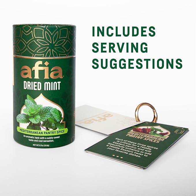 Afia Mediterranean Pantry Spices Gift Set | Aleppo Pepper, Dried Mint & Sumac | Seasoning Set for