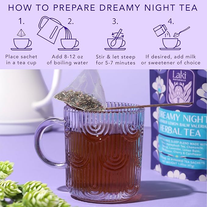Dreamy Night Sleep Tea (1.65 oz, Pack of 18 Tea Bags) ??Sleepytime Calming Caffeine Free Tea Herbal
