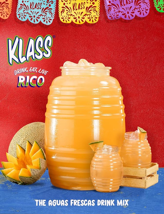 Klass Aguas Frescas | Drink Mix Tropical Variety Pack | Watermelon, Cantaloupe, Mango & Pineapple