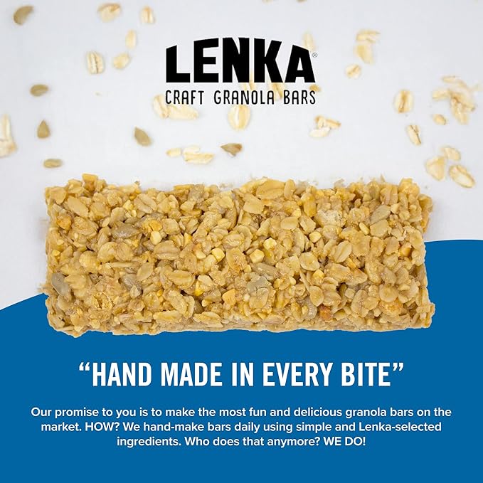 Lenka Bars - Peanut Butter & Sea Salt Snack Bars, Gluten Free, High Fiber, Kosher, Wholesome, No