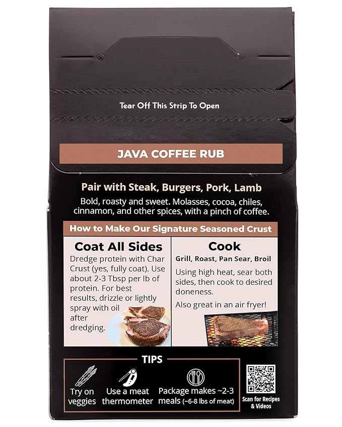 Char Crust Dry-Rub Seasonings Java Coffee Rub | All-in-one seasonings | Perfect for Beef, Pork, and