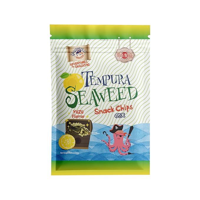 Japanese Tempura Seaweed Snack Chips, Noriten ??Yuzu Flavor | 5.29oz | Made in Japan by Swashbuckle