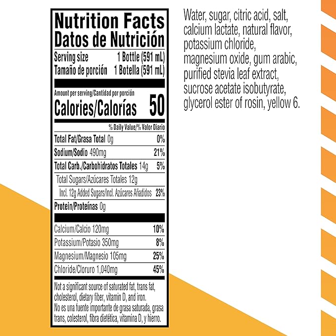 Gatorlyte Rapid Rehydration Electrolyte Beverage, Orange, 20oz Bottles (12 Pack)