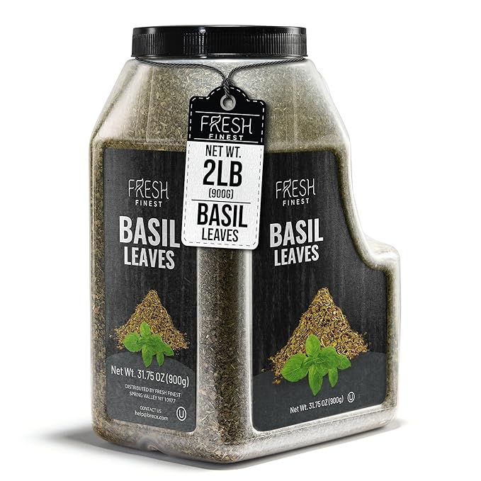 Fresh Finest Basil Leaves Spice Bulk 2 LB (31.75 oz) ??Premium Dried Sweet Basil Bulk, Non-GMO
