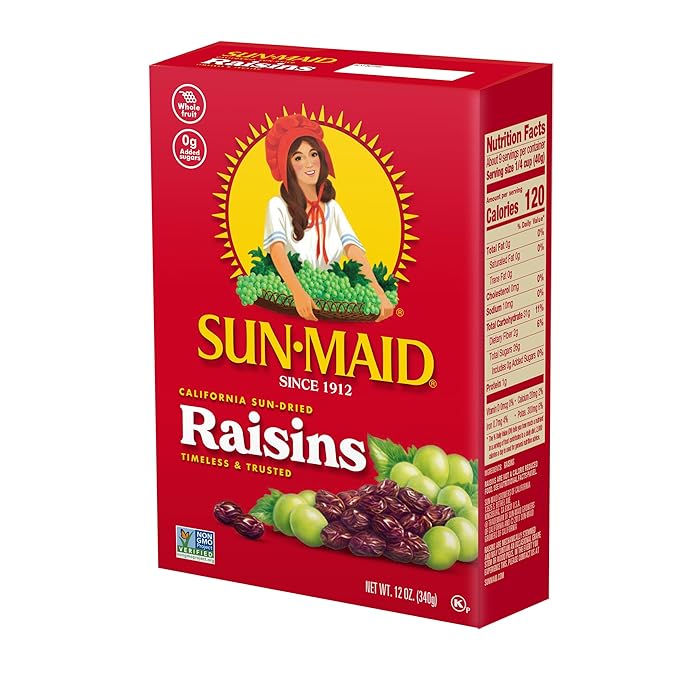 Sun-Maid California Sun-Dried Raisins - (12 Pack) 12 oz Sharing-Size Box - Dried Fruit Snack for