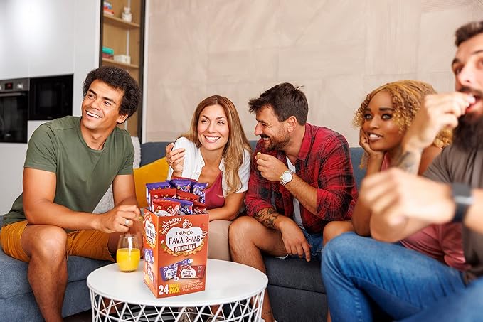 The Happy Snack Company Fava Beans Variety Pack 24 x 1 oz (Smoky BBQ Flavor and Pizza