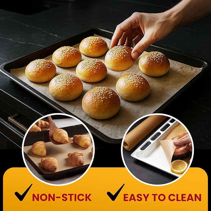 260 Sq.Ft Unbleached Parchment Paper for Baking ??Roll with Cutter, Heavy Duty Non-Stick Brown