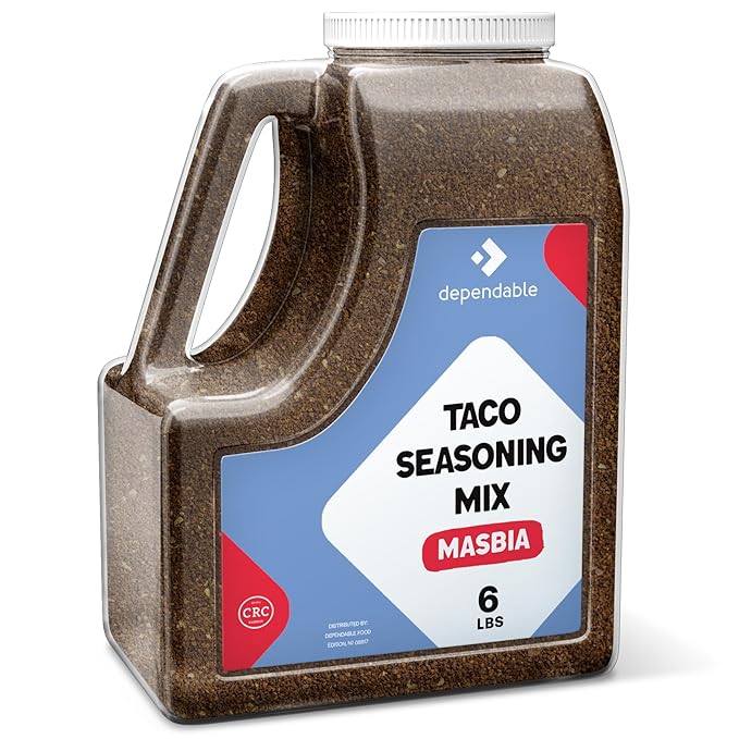 Dependable Food Taco Seasoning - 6 Lb. Resealable Jug - Non-GMO, Allergen-Free, Kosher ??Authentic