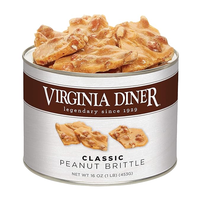 Virginia Diner Gourmet Natural Classic Peanut Brittle - XL Buttery Virginia Peanuts Non-GMO