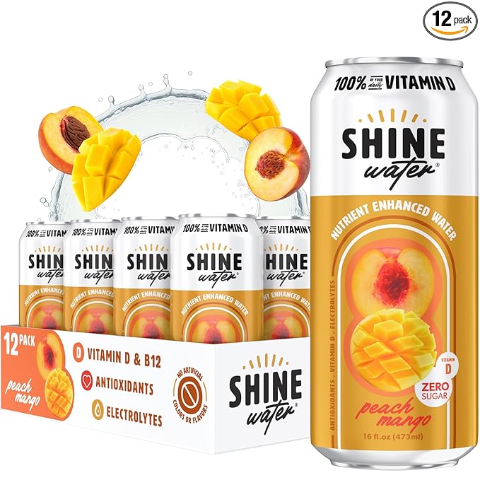 ShineWater Vitamin D Hydration Electrolyte Drink - Flavored water with electrolytes, Sugar-Free
