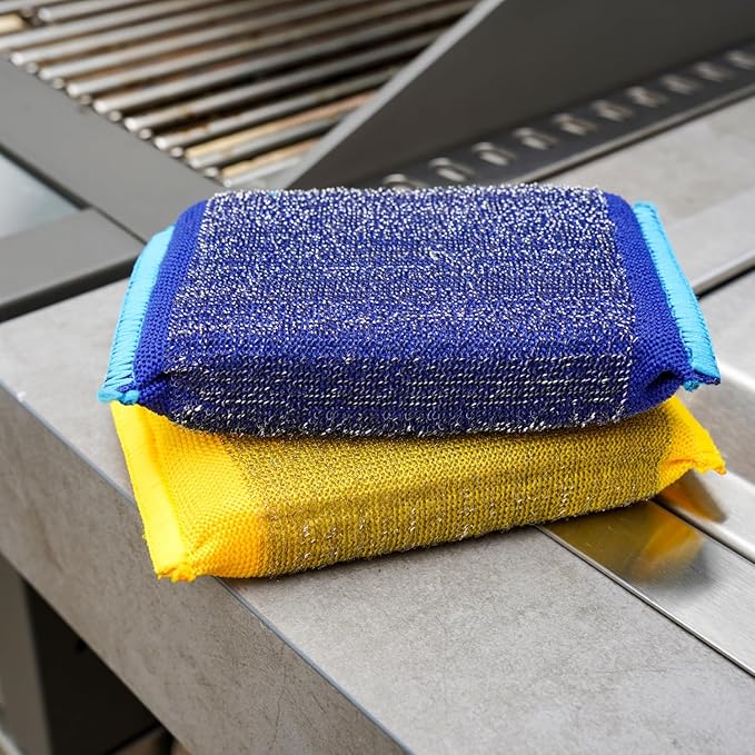 Scrub Daddy BBQ Grill Cleaner Kit - Bristle Free Grill Brush with Refill + Scour Daddy Steel Sponge