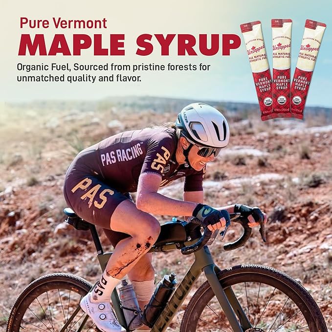 UnTapped Vermont Maple Syrup Packets for Athletes, Box of 20-0.96 Fl Oz | Organic Pure Maple Syrup