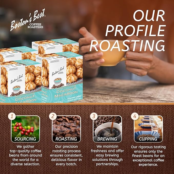 Boston’s Best - Coconut Macaroon Flavored Delicious Gourmet Coffee, Compatible with Keurig Coffee