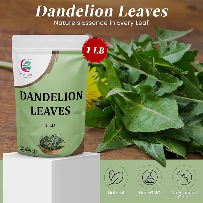 Dandelion Leaves 1 LB, 100% Natural & Pure, Ideal for Dandelion Tea, Herbal Blends & Wellness Uses