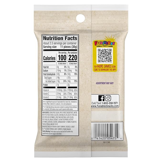 Funables Fruit Snacks, Mixed Berry Snacks, 2.5 Ounce Pouches (Pack of 48)
