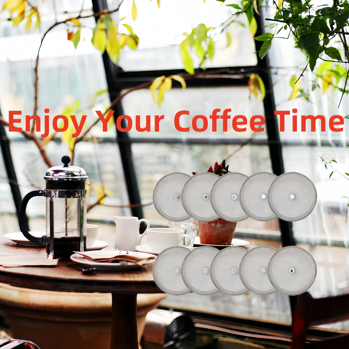 Ruilida 10pcs french press filter screen,Universal 1000 ml, 34 Oz, 8 Cup French Press Coffee Makers
