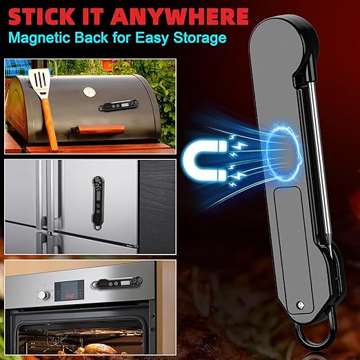 Digital Meat Thermometer for Cooking, Grilling & BBQ - Ultra-Fast Instant Read Thermometer with