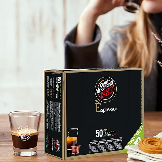 Caffe' Vergnano 1882 Medium Roast Arabica Robusta Espresso Original Line Machine Compatible