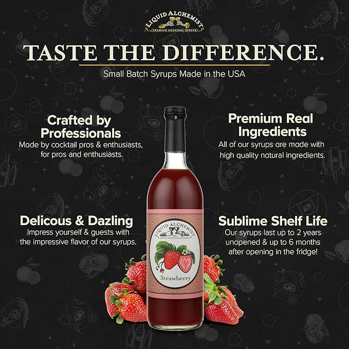 Liquid Alchemist Strawberry Syrup for Drinks - Real Ingredients Make our Strawberry Puree for