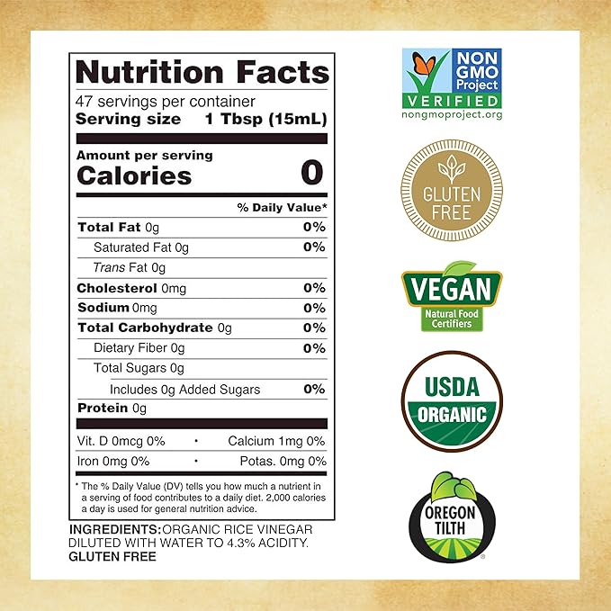 Marukan Organic Unseasoned Rice Vinegar for Enhancing Flavor & Cooking, USDA Organic, Marukan Rice