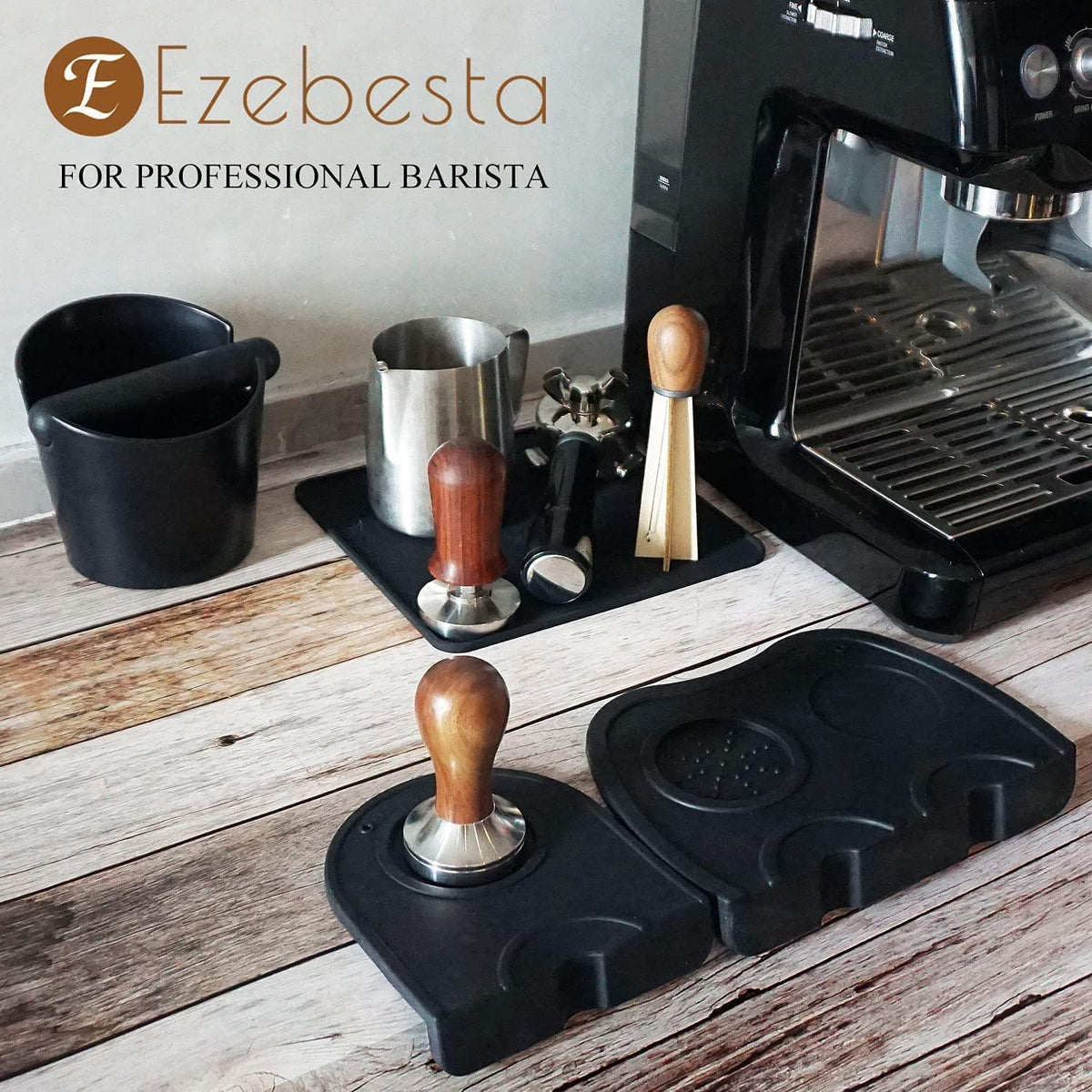 Ezebesta Coffee Tamper Mat for Portafilter - Silicone Tamping Pad -Espresso Machine Accessories