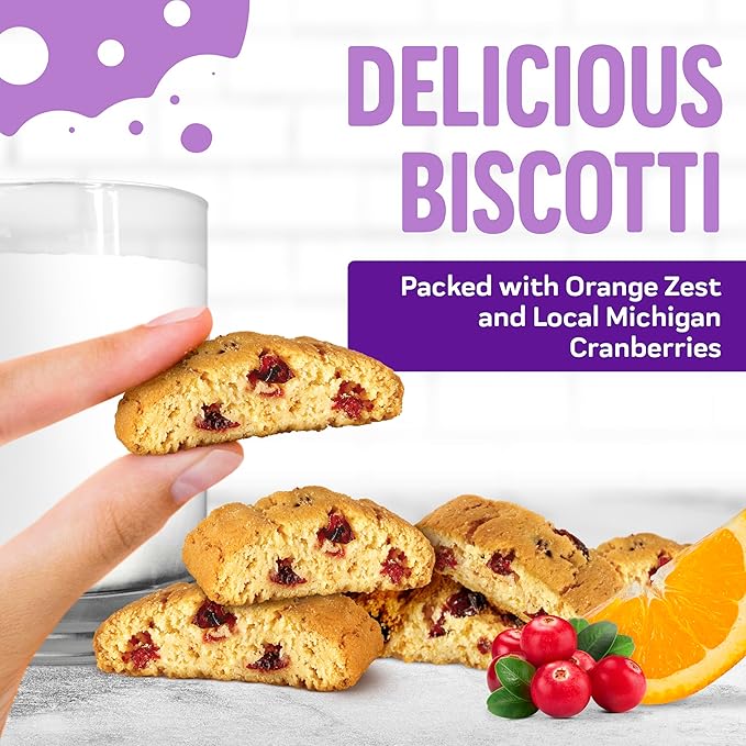 Cooper Street Italian Biscotti Cookies, Orange Cranberry Flavor, 1.25oz, 24 Pack, Peanut & Dairy