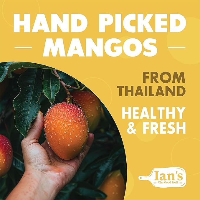 IAN's Premium Dried Mango Slices (2lbs) - Dry Mango Chunks - Healthy Dried Fruit Snacks for Adults