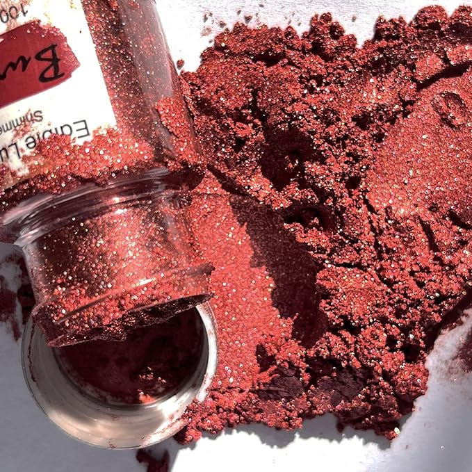Burgundy Luster Dust Edible for Cakes Cocktails ??10g Colaele Edible Shimmering Dust for