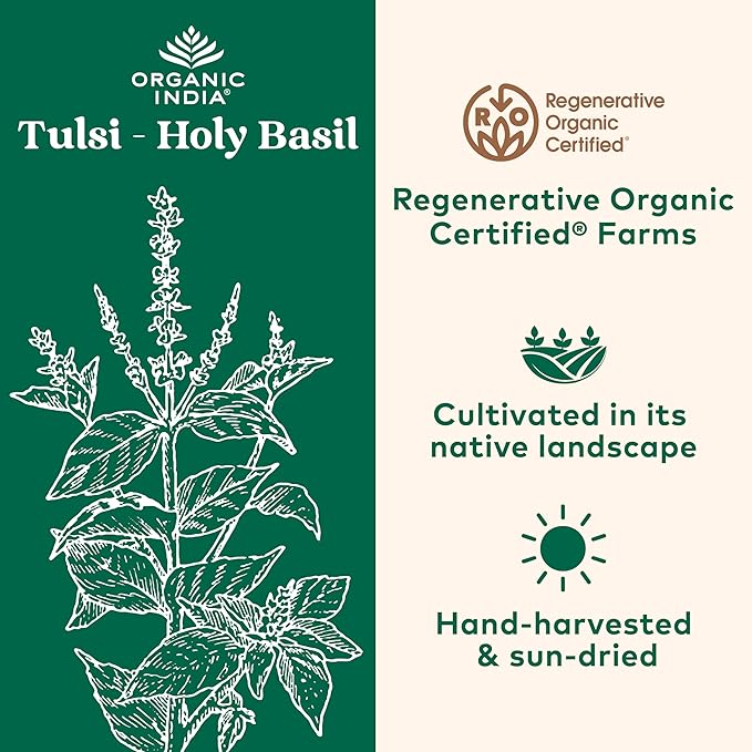 Organic India Tulsi Original Loose Leaf Herbal Tea - Immune Support, Vegan, Gluten-Free, Kosher