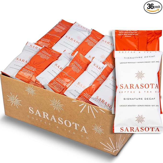 Ground Coffee | Decaf Dark Roast Low Acid Mold Free Pouches | Decaffeinated Bulk Packets | Gourmet