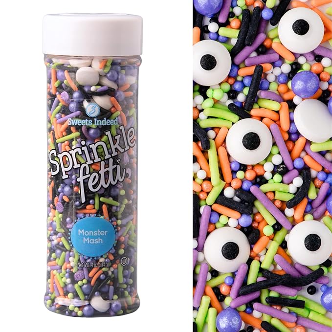 Sweets Indeed Sprinklefetti Monster Mash Sprinkles ??4 oz Jar | Halloween Sprinkle Mix with Candy