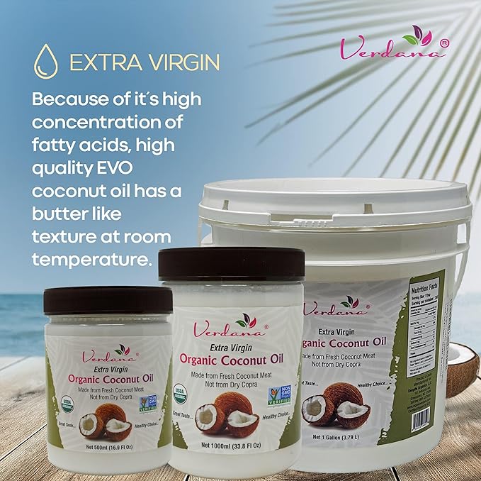 Verdana Extra Virgin Coconut Oil ??USDA Organic, Unrefined Cold Pressed Oil for Baking and Cooking