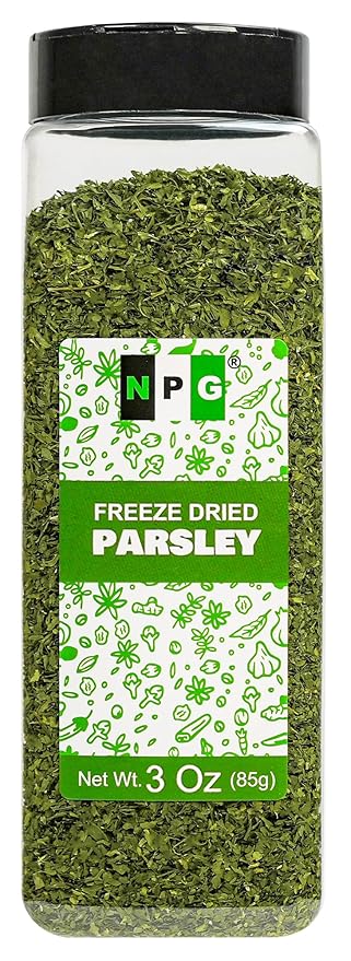 NPG Freeze-Dried Parsley Flakes 3 Oz, Dehydrated Chopped Parsley for Cooking, Soups, Pasta, and
