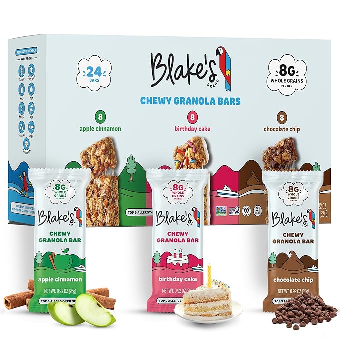 Blake’s Seed Based Chewy Granola Bars — Variety Pack (24 Count), Vegan, Gluten Free, Nut Free &