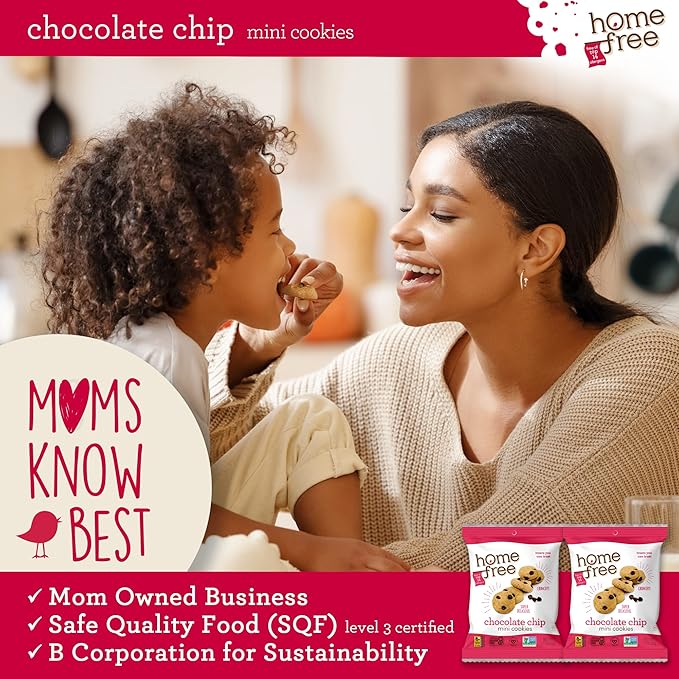 Homefree Treats You Can Trust Gluten Free Mini Cookies, Single Serve, Chocolate Chip, 1.1 Ounce