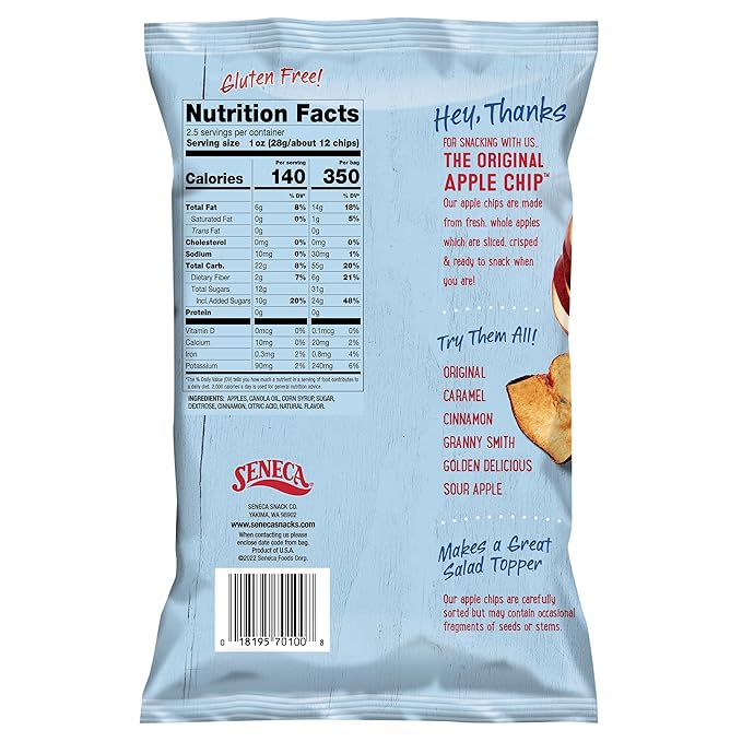Seneca Cinnamon Apple Chips | Made from Fresh Apples | 100% Red Delicious Apples | Yakima Valley