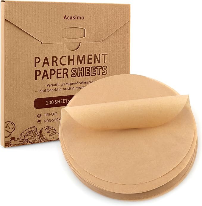 200Pcs Parchment Paper Rounds, 9 Inch Baking Parchment Circles, Precut Baking Sheets Round, Burger