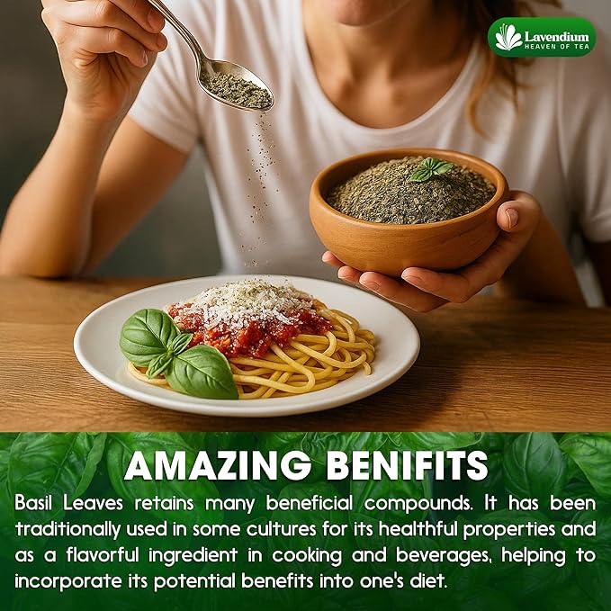 Lavendium, Premium 8oz Dried Basil ??100% Pure, Non-GMO, Gluten-Free, Vegan ??Aromatic Culinary