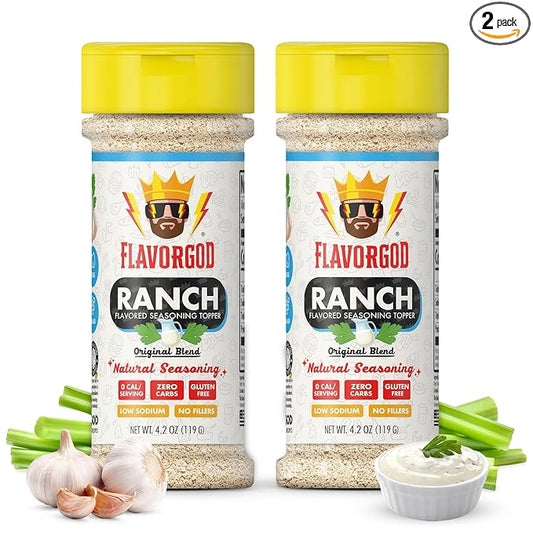 Ranch Seasoning Mix by Flavor God, Pack of 2- Premium All Natural & Healthy Spice Blend for