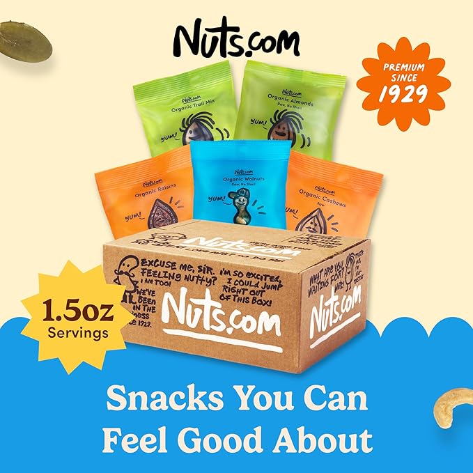 Nuts.com ??Organic Dried Fruit and Nuts Variety Box ??Gourmet Assortment for Summer and Festive