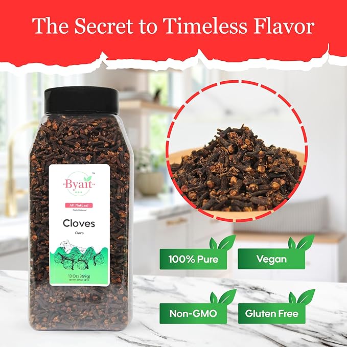 Byait Whole Cloves 13 Oz, Premium Clove Spice for Cooking, Baking, Clove Tea, Potpourri, Food