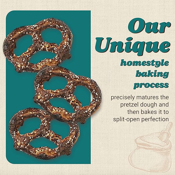 Unique Snacks Extra Dark Splits Pretzels, Original Split-Open Pretzels, Delicious Homestyle-Baked