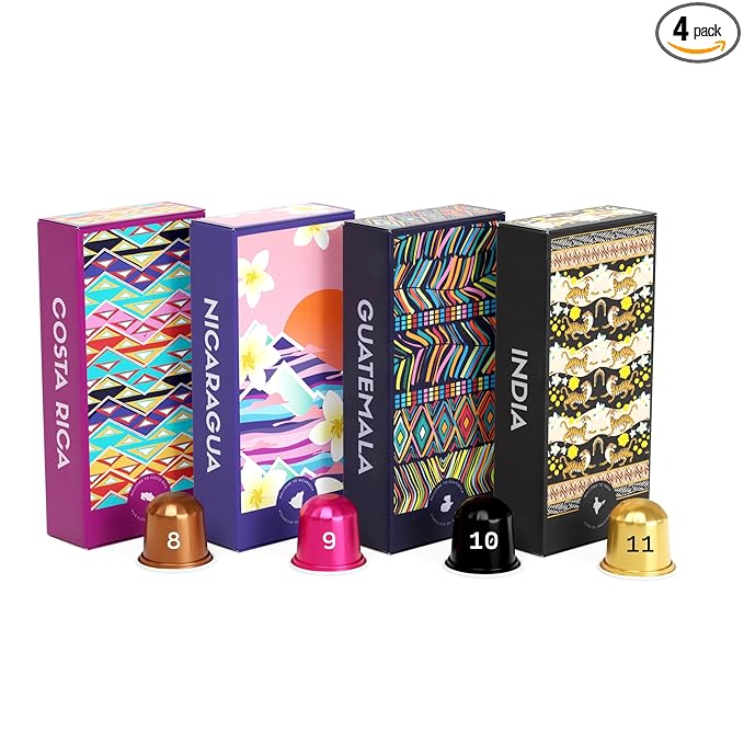 Atlas Coffee Club Espresso Pods Compatible with Nespresso Original– Dark Roast Variety Pack (40