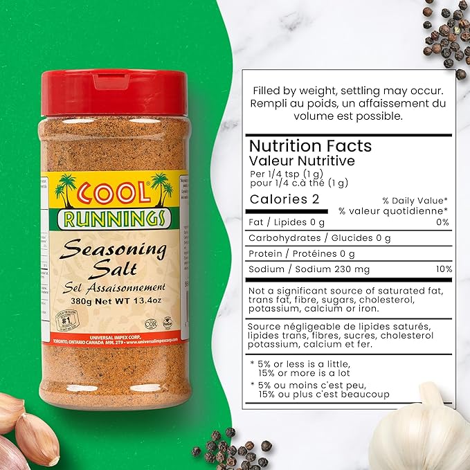 Cool Runnings Seasoning Salt 380g - Perfect for Enhancing Meats, Fries, Vegetables, and Snacks such